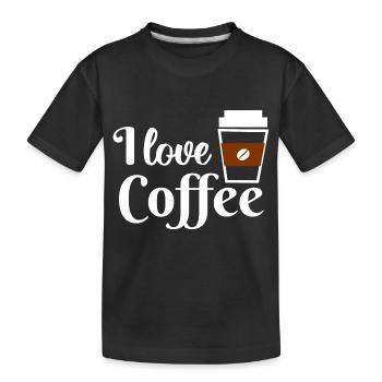 I love coffee - Kids' Premium Organic T-Shirt - black - Front