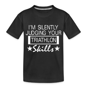 Triathlon Natation Vélo Course Marathonun - T-shirt bio Premium Enfant - noir - Devant