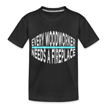blogueur heureux charpentier fille tshirts forestier - T-shirt bio Premium Enfant - noir - Devant