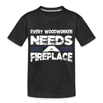 badge cool carpenter work tshirts quote - Kids' Premium Organic T-Shirt - black - Front