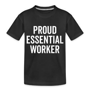 Stolzer Essential Worker - Kinder Premium Bio T-Shirt - Schwarz - Vorne