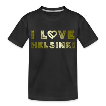 I Love Helsinki - Kinder Premium Bio T-Shirt - Schwarz - Vorne