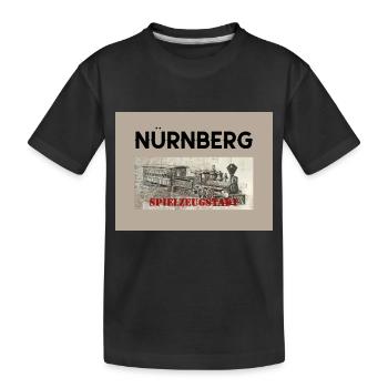 Nürnberg Spielzeugstadt - Eisenbahn - Kinder Premium Bio T-Shirt - Schwarz - Vorne
