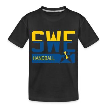 Schweden Handball - Kinder Premium Bio T-Shirt - Schwarz - Vorne