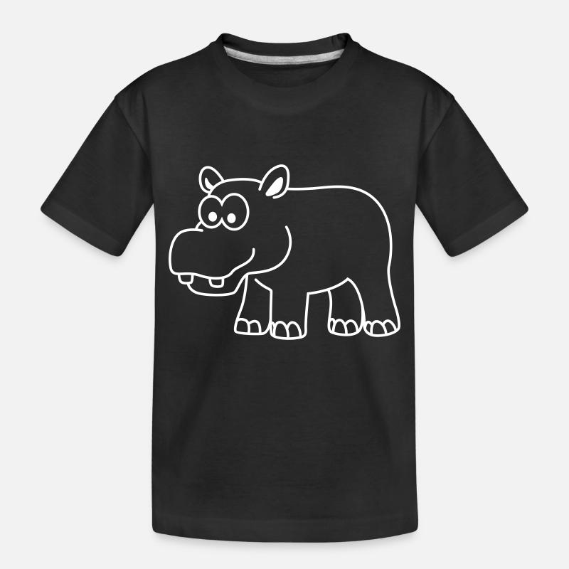 Hippo Comic Animal - T-shirt bio Premium Enfant - noir