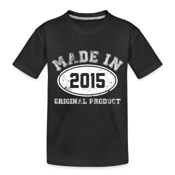 hergestellt im Jahr 2015 Originalprodukt - Jubiläum - Kinder Premium Bio T-Shirt - Schwarz - Vorne