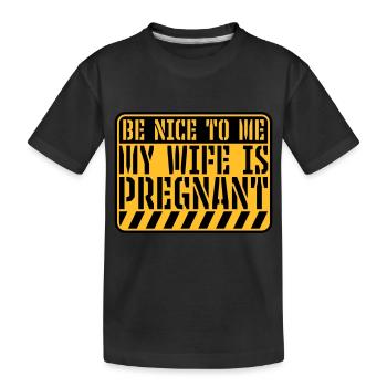 ma femme est enceinte - T-shirt bio Premium Enfant - noir - Devant