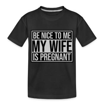 ma femme est enceinte - T-shirt bio Premium Enfant - noir - Devant