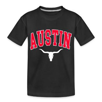 Austin Longhorn - Kids' Premium Organic T-Shirt - black - Front