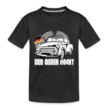 Der Osten rockt Ostdeutschland DDR Trabbi  - Kinder Premium Bio T-Shirt - Schwarz - Vorne