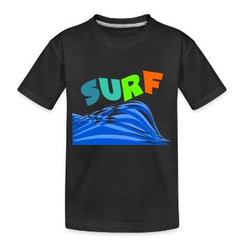 SURFEN. WELLENREITER. WELLENREITER. SPORT. FEIERTAG. REISE. - Kinder Premium Bio T-Shirt - Schwarz - Vorne
