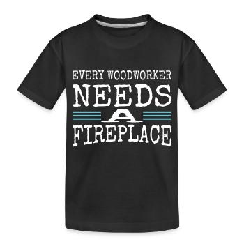 quote chainsaw tree woodcutter lumberman - Kids' Premium Organic T-Shirt - black - Front