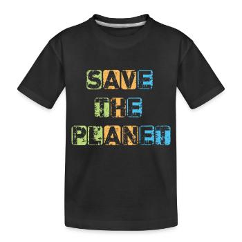 Sauver la planète Terre Protection - T-shirt bio Premium Enfant - noir - Devant