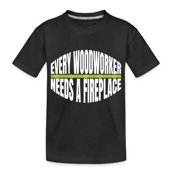 statement blogger carpenter jokes forestry - Kinder Premium Bio T-Shirt - Schwarz - Vorne