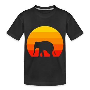 Afrika Tierliebhaber Retro Elefant - Kinder Premium Bio T-Shirt - Schwarz - Vorne