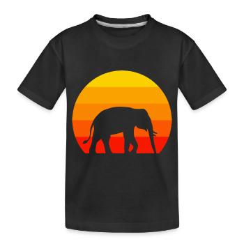 Tierliebhaber Afrika Tier Geschenk Retro Elefant - Kinder Premium Bio T-Shirt - Schwarz - Vorne