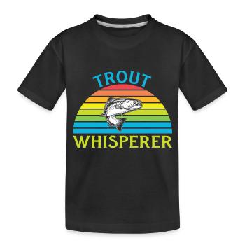 Fischer Fischen Angeln Angel Angler Fische Fisch - Kinder Premium Bio T-Shirt - Schwarz - Vorne