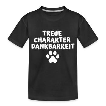 Treue Charakter Dankbarkeit Hundepfote Hundeliebe - Kinder Premium Bio T-Shirt - Schwarz - Vorne