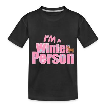Hiver - Dicton d’hiver - T-shirt bio Premium Enfant - noir - Devant
