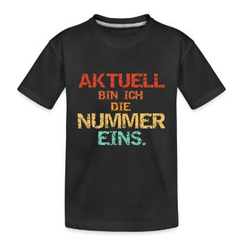 Nummer Eins - Vintage - Kinder Premium Bio T-Shirt - Schwarz - Vorne