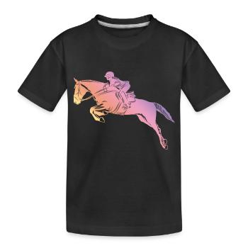 Horse Riding Women - Kids' Premium Organic T-Shirt - black - Front