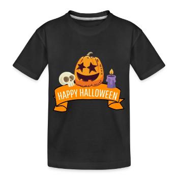Idée cadeau citrouille Joyeux Halloween - T-shirt bio Premium Enfant - noir - Devant