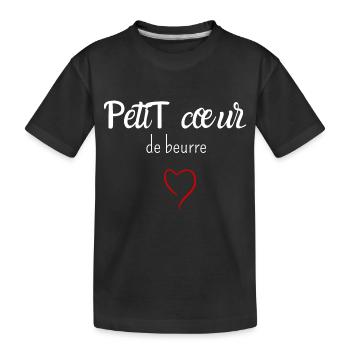 Petit cœur de beurre - T-shirt bio Premium Enfant - noir - Devant