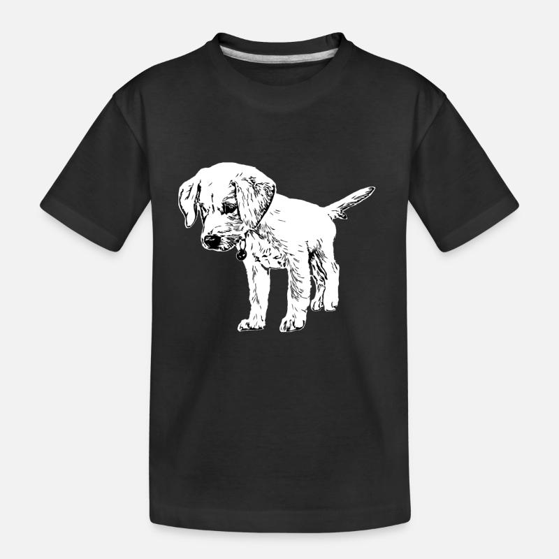 Dessin de chiot Labrador - T-shirt bio Premium Enfant - noir