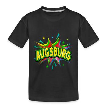Augsbourg Allemagne Ville Pop Art Comic Art - T-shirt bio Premium Enfant - noir - Devant