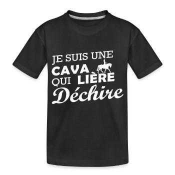 je suis une Cavalière qui déchire - T-shirt bio Premium Enfant - noir - Devant
