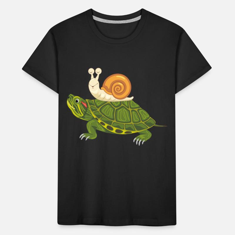 Funny happy turtle and snail Kids' Premium Organic T-Shirt