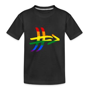 Regenbogen Hashtag # Diversität Toleranz Vielfalt - Kinder Premium Bio T-Shirt - Schwarz - Vorne
