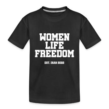 woman life freedom - iran - mahsa amini - Kinder Premium Bio T-Shirt - Schwarz - Vorne