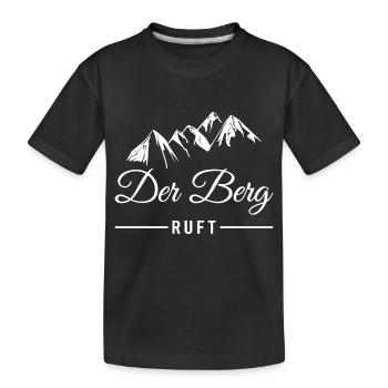 Der Berg ruft Bergsport - Kinder Premium Bio T-Shirt - Schwarz - Vorne