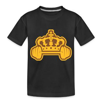 Logo Design Krone Hantel - Kinder Premium Bio T-Shirt - Schwarz - Vorne
