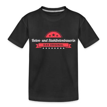 Beton- und Stahlbetonbauerin Design für Handwerker - Kinder Premium Bio T-Shirt - Schwarz - Vorne