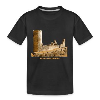 Baldenau Burg Mosbach Ruine Hundsrück Rheinland - Kinder Premium Bio T-Shirt - Schwarz - Vorne