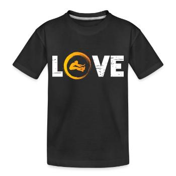 Sporty Hobby Leidenschaft Weitsprung - Kinder Premium Bio T-Shirt - Schwarz - Vorne
