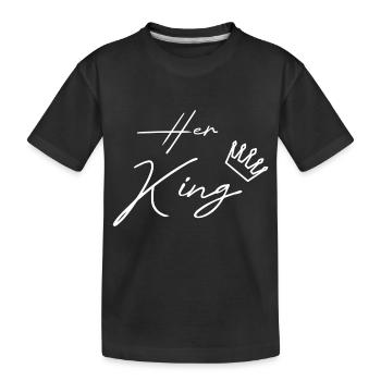 her king his queen paar white - Kinder Premium Bio T-Shirt - Schwarz - Vorne