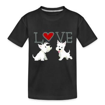 Saint-Valentin aimant les chiens - T-shirt bio Premium Enfant - noir - Devant