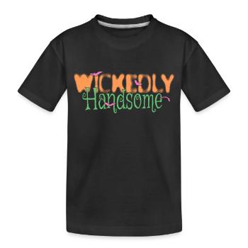 Zauberhaft gut aussehend - Wickedly handsome - Kinder Premium Bio T-Shirt - Schwarz - Vorne