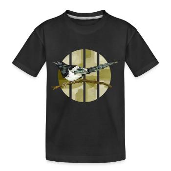 Bunter Vogel - Kinder Premium Bio T-Shirt - Schwarz - Vorne