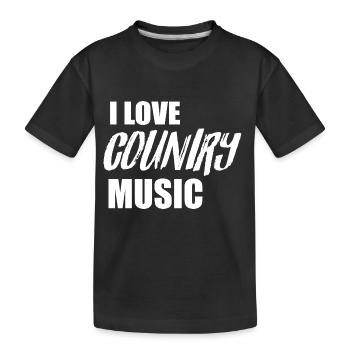 J’adore la musique country - T-shirt bio Premium Enfant - noir - Devant