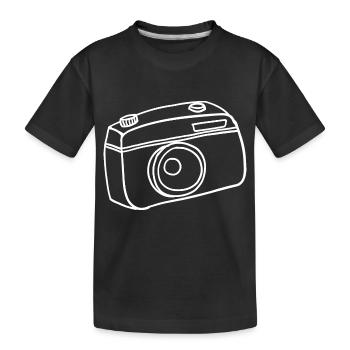 Kamera Hand gezeichnet - Kinder Premium Bio T-Shirt - Schwarz - Vorne