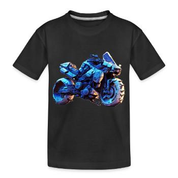 La moto dans le look cool de science-fiction du futur - T-shirt bio Premium Enfant - noir - Devant
