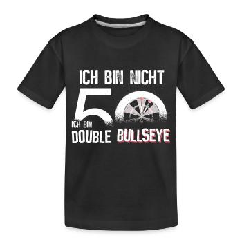 50. Geburtstag - Darts Bullseye - Kinder Premium Bio T-Shirt - Schwarz - Vorne