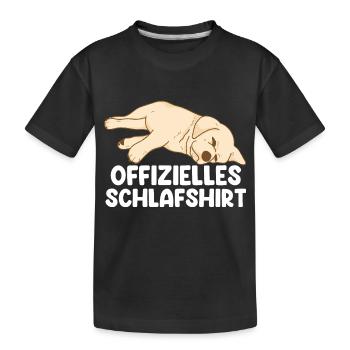 Offizielles Schlafshirt Schlafender Hund - Kinder Premium Bio T-Shirt - Schwarz - Vorne