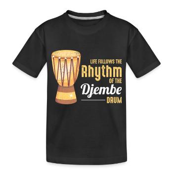 Djembe-Spieler Schlagzeuger Musik Schlagzeuger Musiker - Kinder Premium Bio T-Shirt - Schwarz - Vorne
