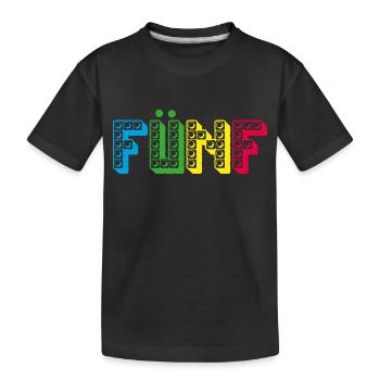 Kinder 5 Jahre Bausteine 5. Geburtstag - Kinder Premium Bio T-Shirt - Schwarz - Vorne