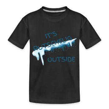 Winter - Rutschig / Glatt - Kinder Premium Bio T-Shirt - Schwarz - Vorne